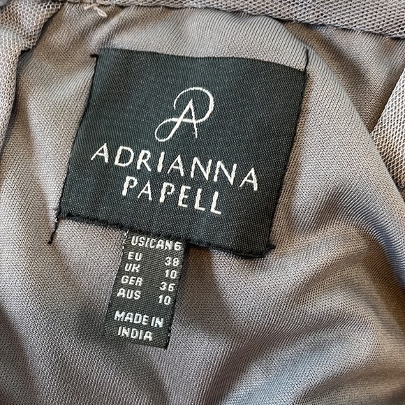 Adrianna Papell Art Deco beaded Blouson Gown size 6 in color Dusty Blue. - Picture 8 of 9